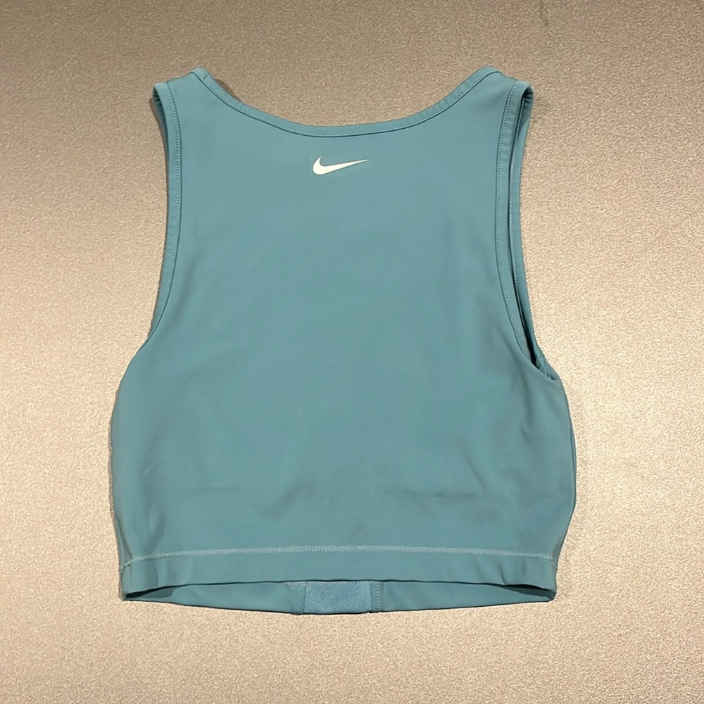 Teal Blue Cropped Workout Tank Top